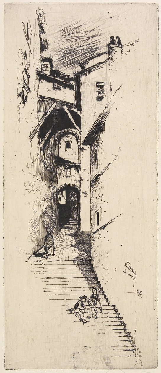 Lépcső utca, Siena, 1883 alkotó: Joseph Pennell