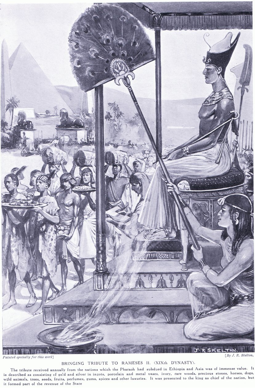 Tiszteletadás II. Ramszesz (XIX. dinasztia) előtt, 1920 körül alkotó: Joseph Ratcliffe Skelton