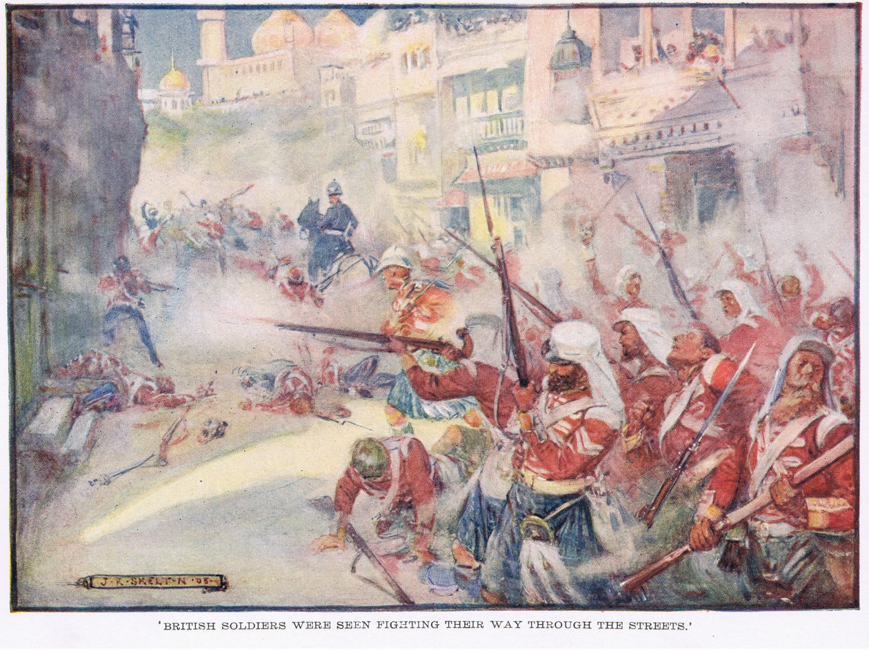 Brit katonák harcoltak az utcákon alkotó: Joseph Ratcliffe Skelton