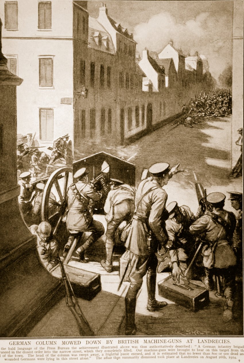 Német oszlopot kaszáltak le a brit géppuskák Landreciesnél alkotó: Joseph Ratcliffe Skelton