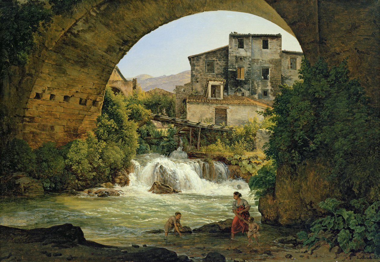 Egy híd íve alatt Olaszországban, 1822 alkotó: Joseph Rebell