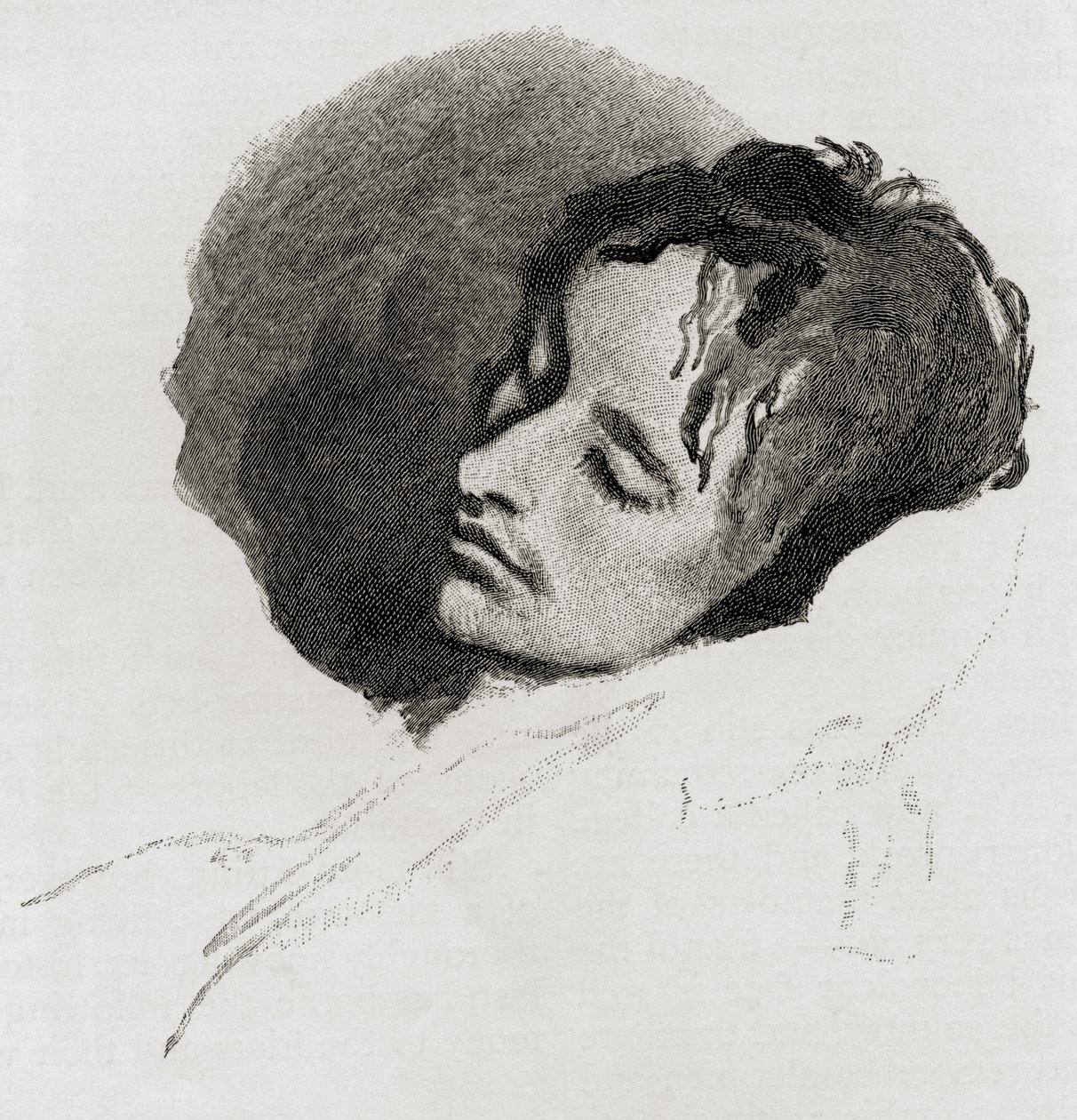 John Keats utolsó betegségében, a „The Century Illustrated Monthly Magazine”-ból, 1883. májustól októberig alkotó: Joseph Severn