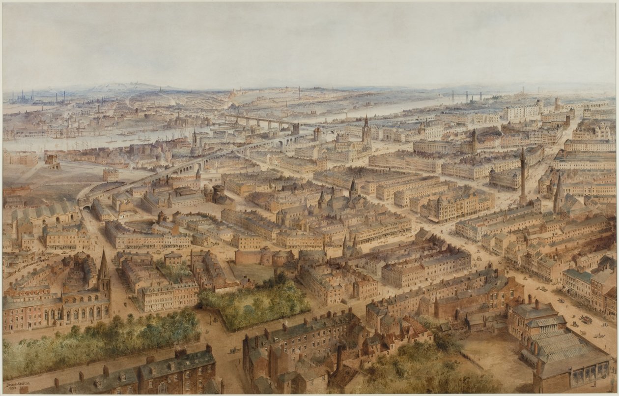 Newcastle upon Tyne (testszín, ceruza és wc papírra) alkotó: Joseph Ratcliffe Skelton