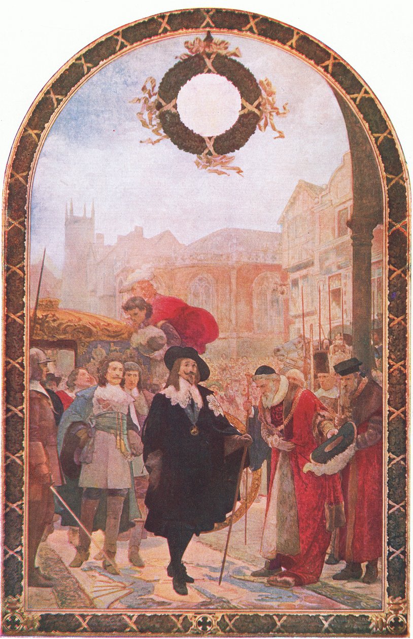 I. Károly követeli a Guildhall öt tagját 1641-1642, a Waverley Book Company Limited által kiadott Cassells History of the British People-ből, 1940 körül alkotó: Joseph Soloman