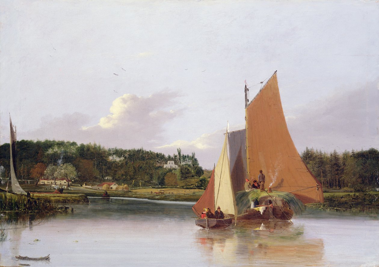 Hajók a Yare-n Bramenton közelében, Norfolk államban, 1828 alkotó: Joseph Stannard