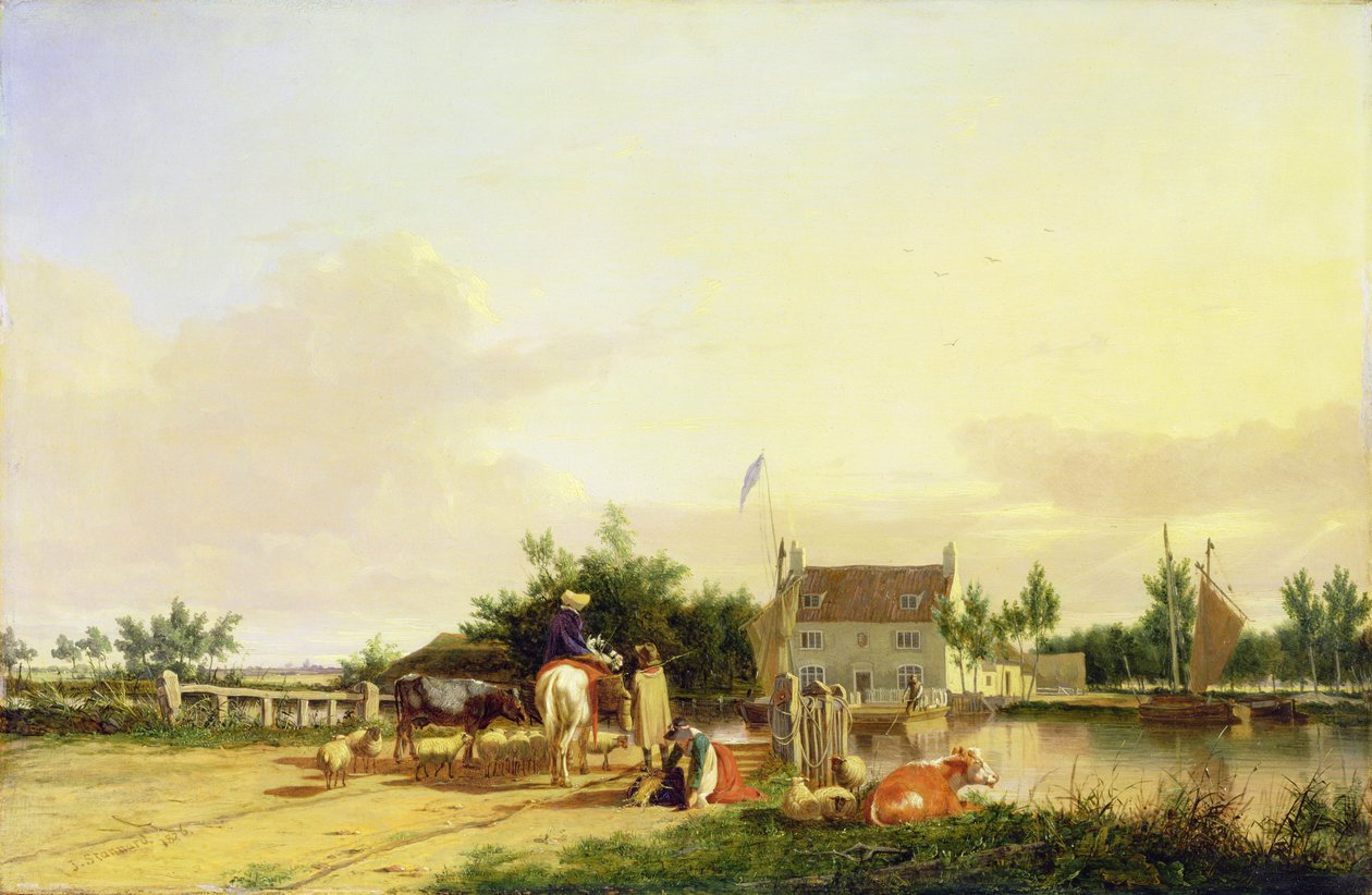 Buckenham komp a Yare folyón, Norfolk, 1826 alkotó: Joseph Stannard