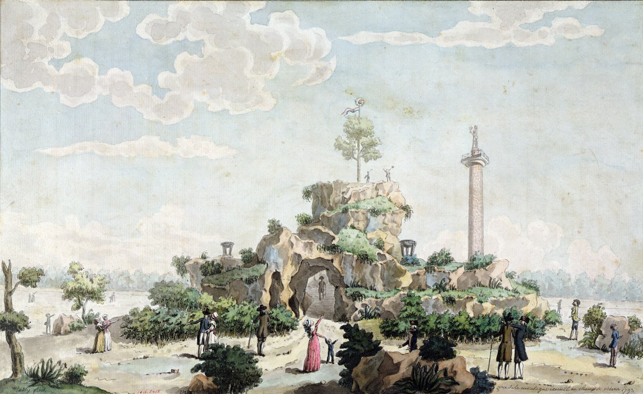 Mesterséges hegy, amelyet 1793-ban építettek a Champs de Marson alkotó: Joseph Tassy