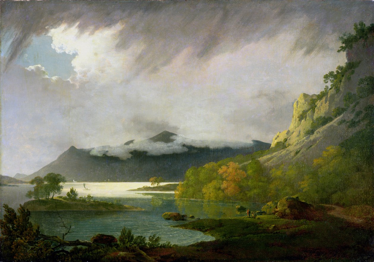 Derwent víz Skiddaw-val a távolban, 1795-6 alkotó: Joseph Wright of Derby