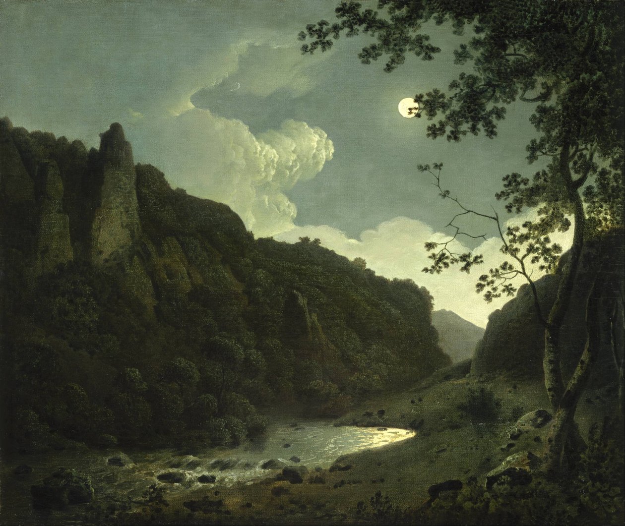 Dovedale by Moonlight alkotó: Joseph Wright of Derby