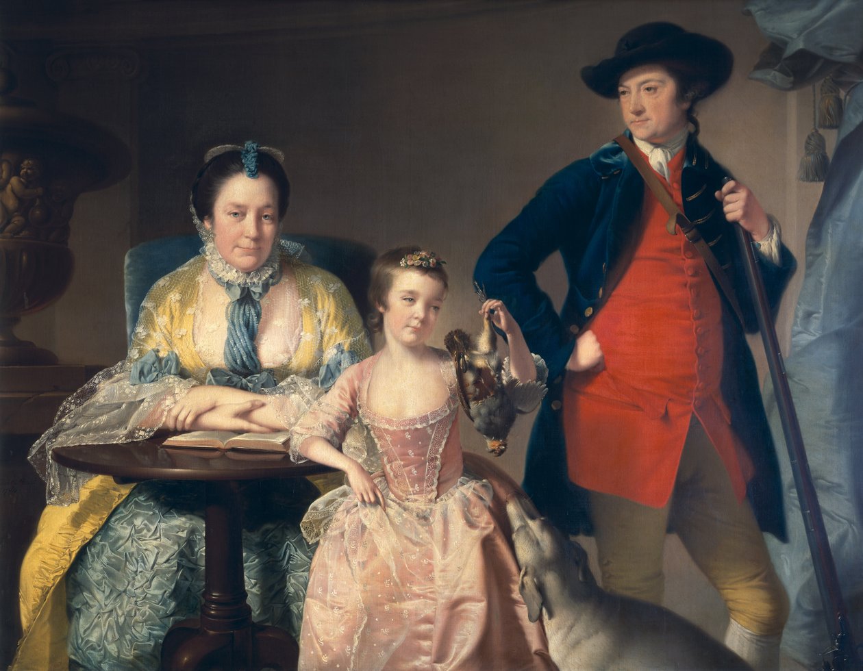 James és Mary Shuttleworth egyik lányukkal, 1764 alkotó: Joseph Wright of Derby