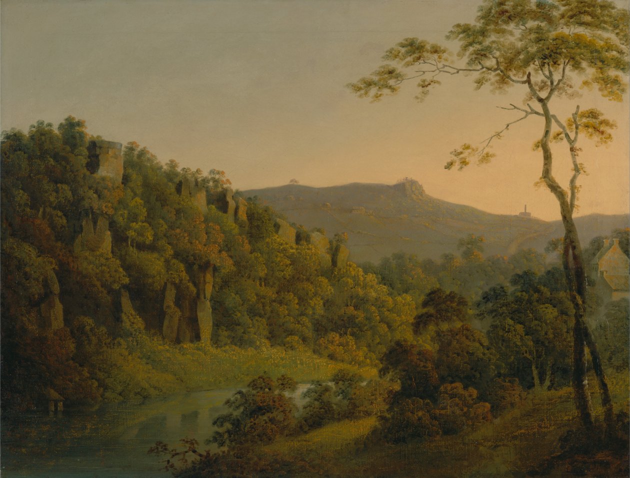 Matlock Dale, a Black Rock Escarpment felé néz alkotó: Joseph Wright of Derby