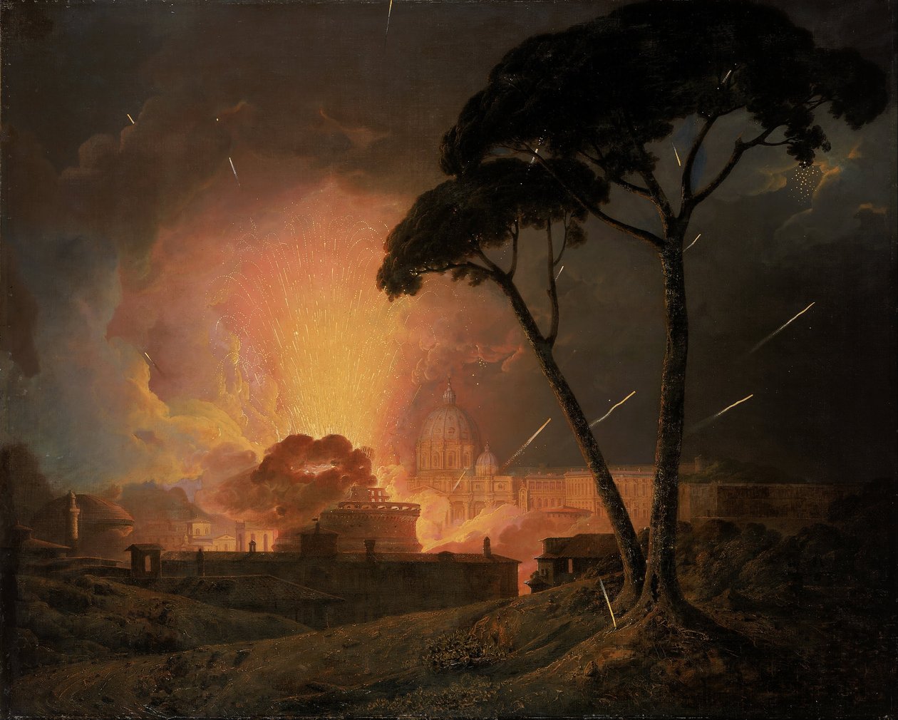 Az éves Girandola a római római kastélyban alkotó: Joseph Wright of Derby