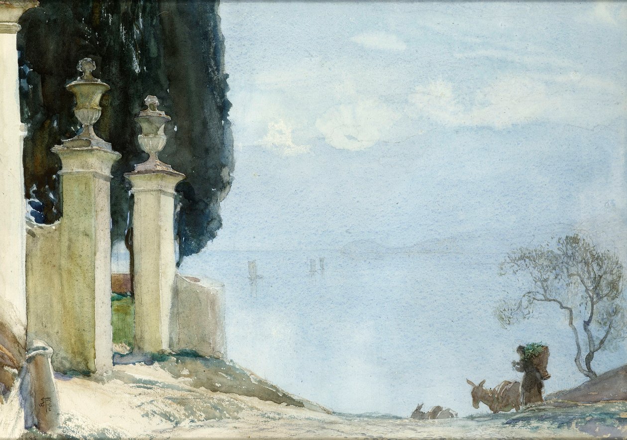 Egy kék nap Comón, 1900 körül alkotó: Joseph Walter West