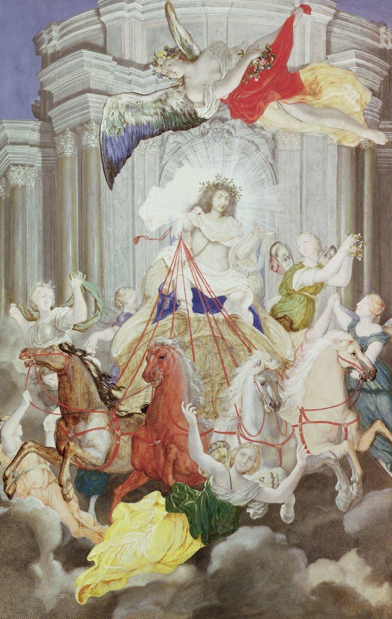 XIV. Lajos francia király (1638-1715) diadala a Nap szekerét vezetve, előtte Aurora alkotó: Joseph Werner