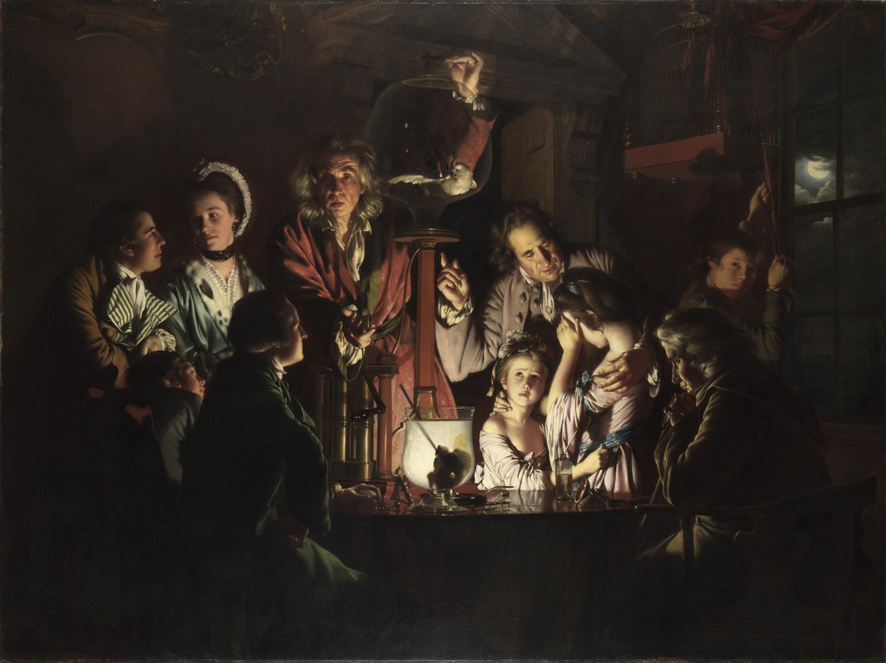 Kísérlet madárral légszivattyúban alkotó: Joseph Wright of Derby
