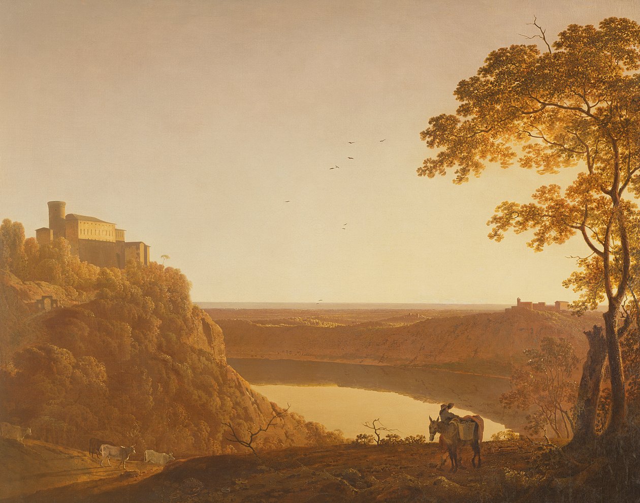 Nemi-tó naplementekor, 1790 körül alkotó: Joseph Wright of Derby