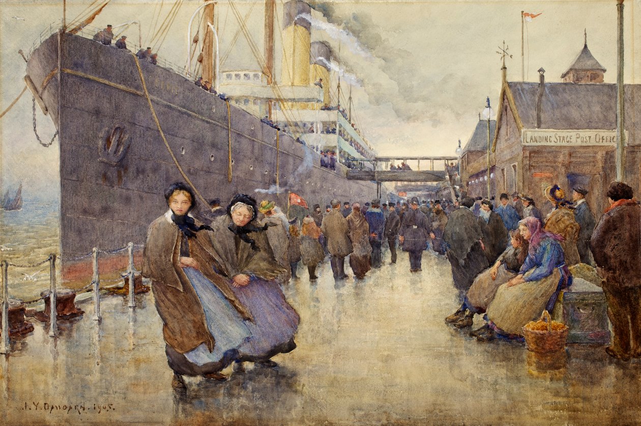 The Day Departure, Liverpool Landing Stage, 1905 (wc papíron) alkotó: Joseph Yelverton Dawbarn