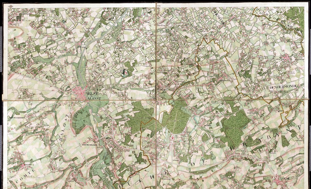 Aelst ou Alost - Aalst, Belgium térképe alkotó: Joseph de Ferraris