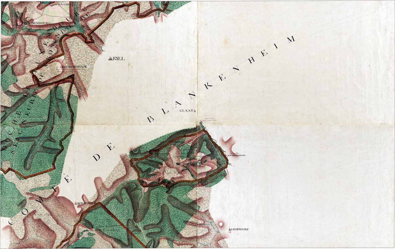 Térkép Cronenbourg - Kronenburg Dahlem alkotó: Joseph de Ferraris