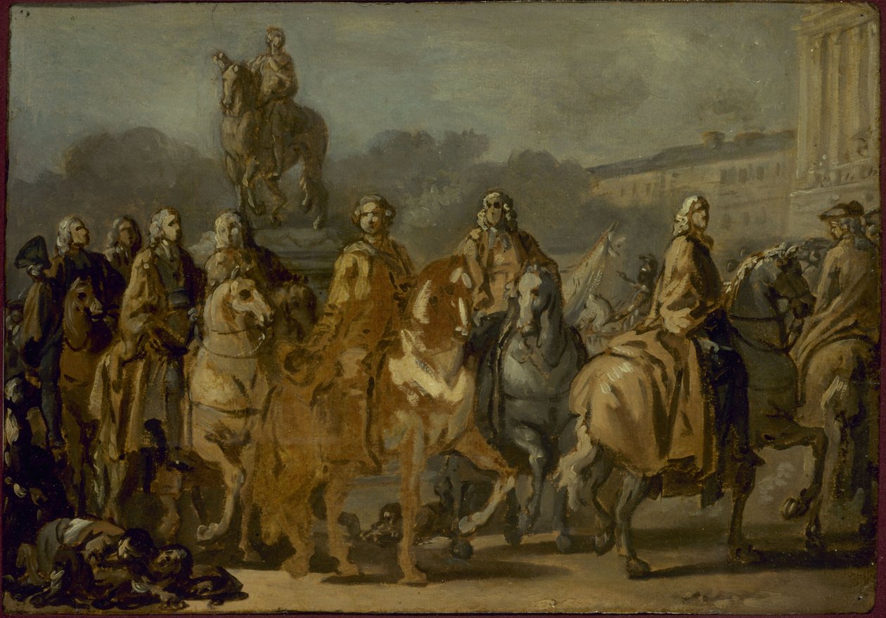 XV. Lajos szobrának felavatása az azonos nevű téren, Párizs város testülete által, június 20. alkotó: Joseph Marie the Elder Vien