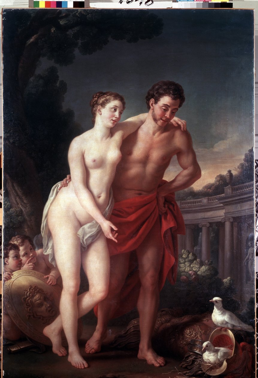 Vénusz és Mars (Vénusz és Mars). Joseph Marie Vien (1716-1809) festménye. Olaj, vászon, 225 x 151 cm alkotó: Joseph Marie the Elder Vien