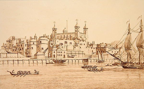 A londoni Tower déli képe, J.C. Stadler metszet (fl.1780-1812) alkotó: Joseph (after) Farington