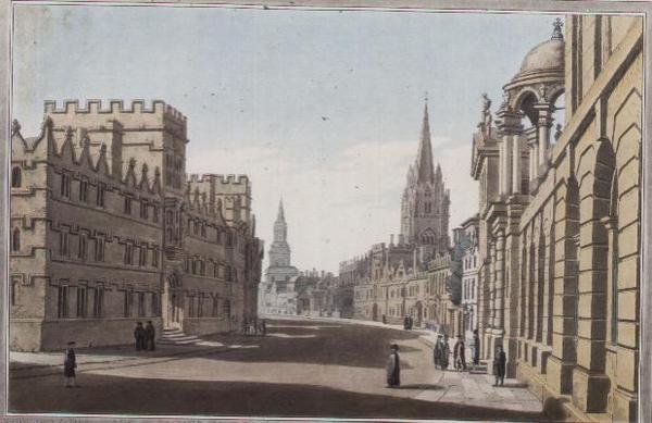 Kilátás az oxfordi High Streetre, metszett J. C. Stadler (fl. 1780-1812), megjelent 1793 (metszet) alkotó: Joseph (after) Farington
