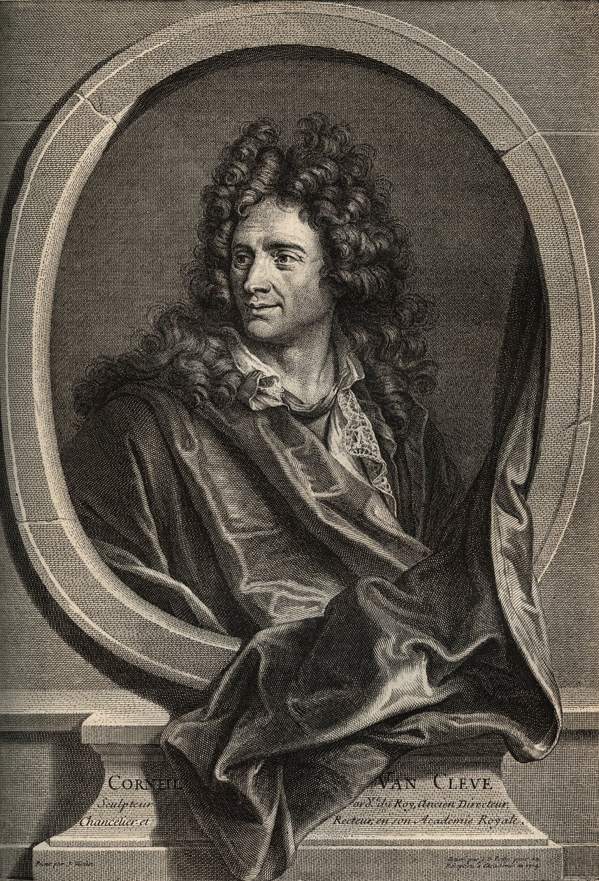 Corneille Van Cleve francia szobrász (1645-1732) portréja, Poilly metszete Joseph Vivien festménye után alkotó: Joseph (after) Vivien