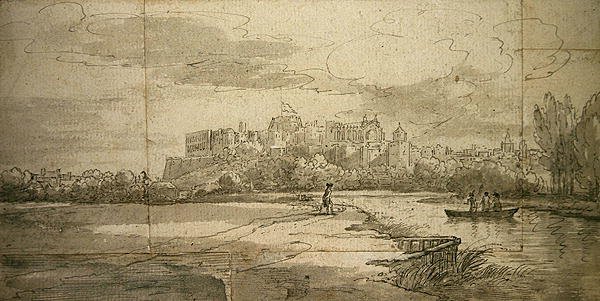 Windsori kastély (toll és tus, mosással, papírra) alkotó: Joseph (attr. to) Farington