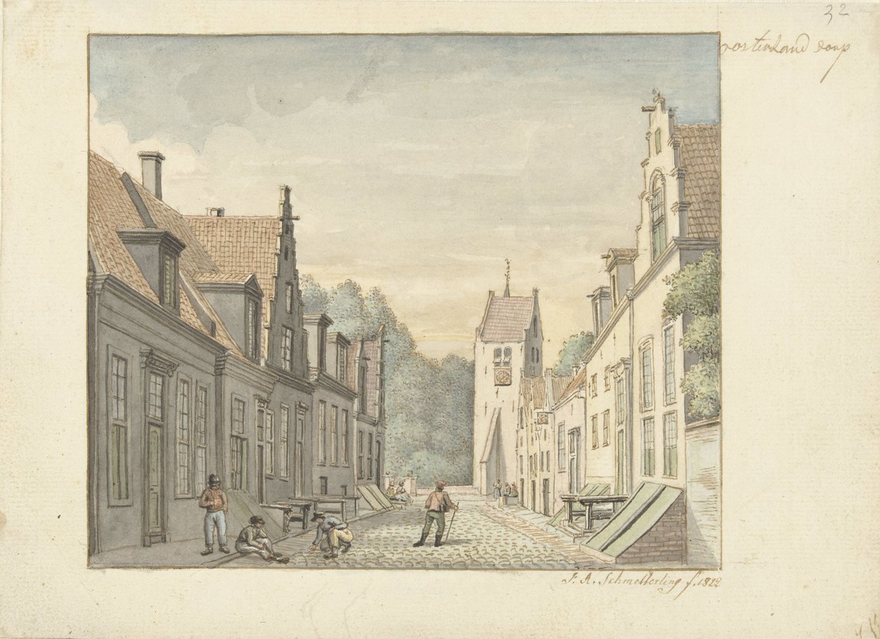Utca Oosterland faluban a Duivelandon Oosterland falu (cím a tárgyon) alkotó: Joseph Adolf Schmetterling