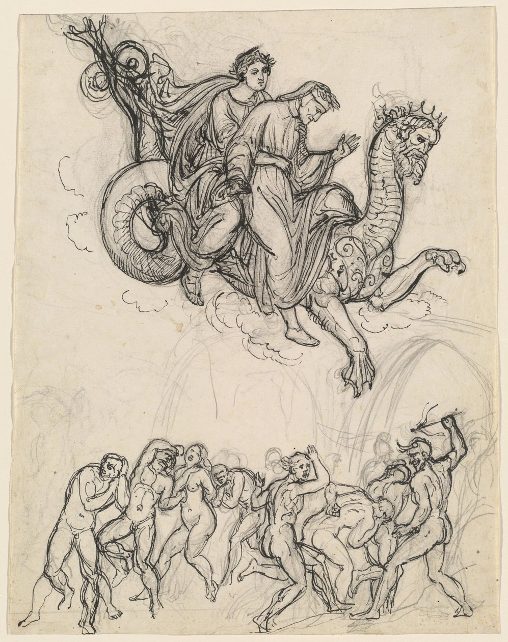 Dante and Virgil Riding on the Back of Geryon   1228144   hu       hungarian Successfully Translated  Original: Historische optocht bij het tweede eeuwfeest van de Utrechtse Hogeschool, 1836 (plaat 6) Optogt des Nederlandschen Legers naar Ostende, den 3 Ju alkotó: Joseph Anton Koch