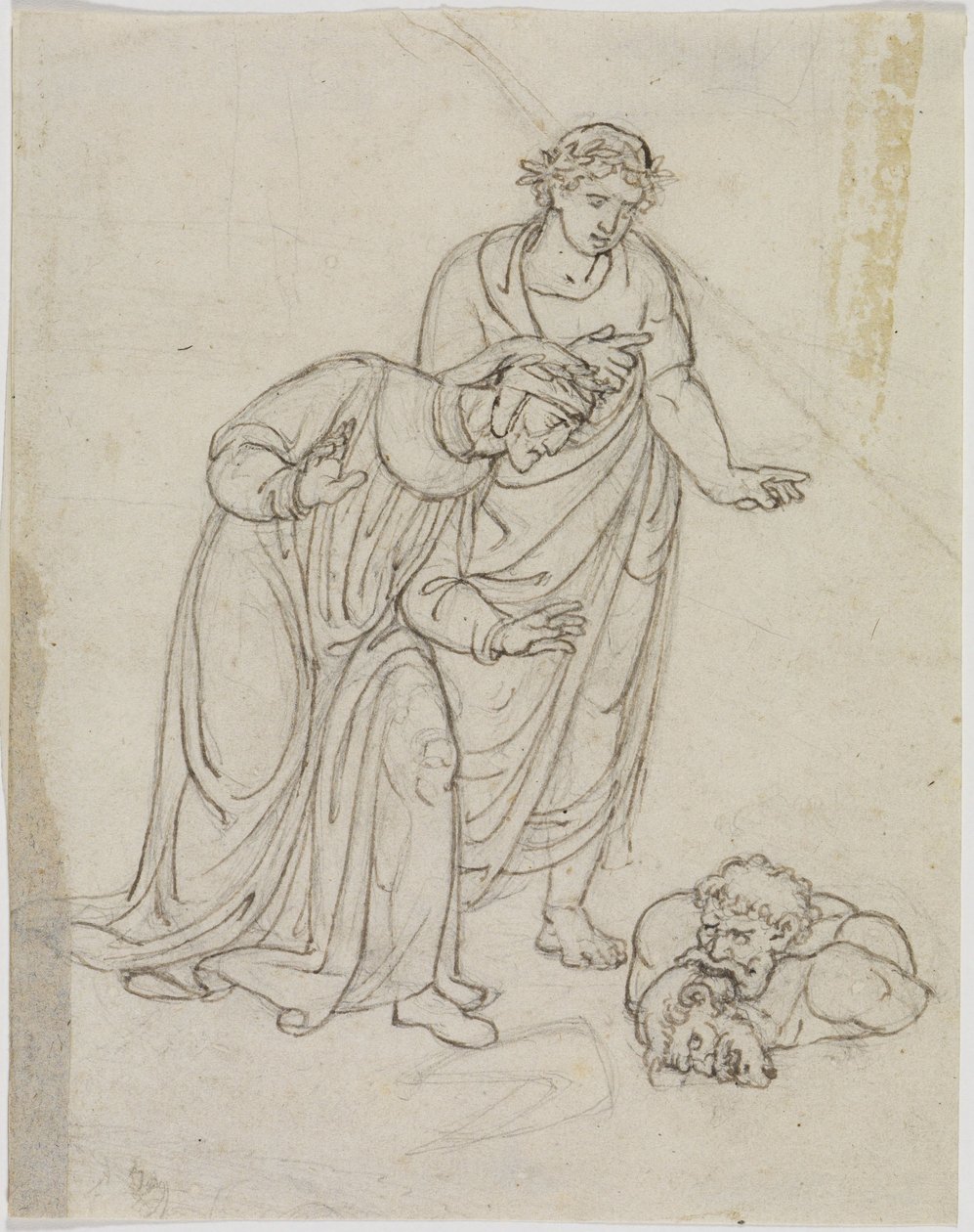 A hazájuk árulói a jégben, Ugolino gróf és Ruggieri érsek, amint egymást marcangolják (Dante, Pokol, 33. ének, V 109) alkotó: Joseph Anton Koch