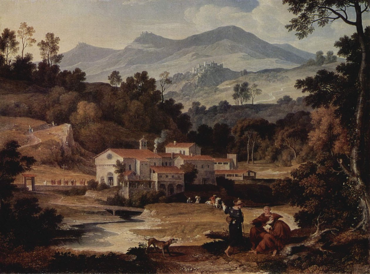 Német: Das Kloster San Francesco im Sabinergebirge bei Rom San Francesco di Civitella kolostor a Szabin-hegységben alkotó: Joseph Anton Koch
