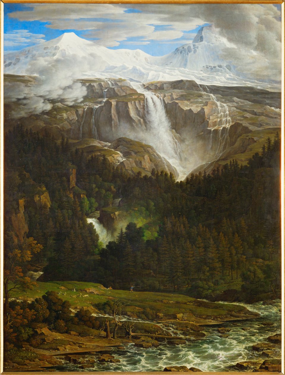 Schmadribach vízesés a Lauterbrunn-völgyben, Berner Oberland, Svájc ... (olaj, vászon) alkotó: Joseph Anton Koch