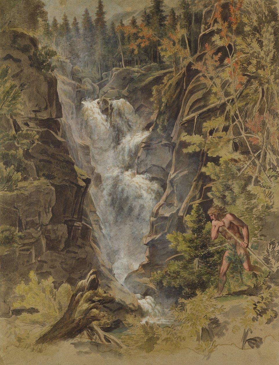 A Reichensbach-vízesés Meiringenben, 1792-93 (lásd még: 141497) alkotó: Joseph Anton Koch