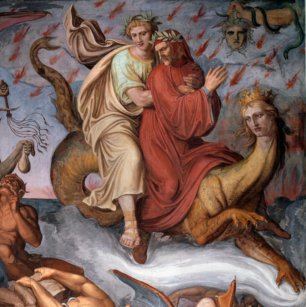 A pokol Dante Isteni színjátékából – Részlet – Freskó alkotó: Joseph Anton Koch