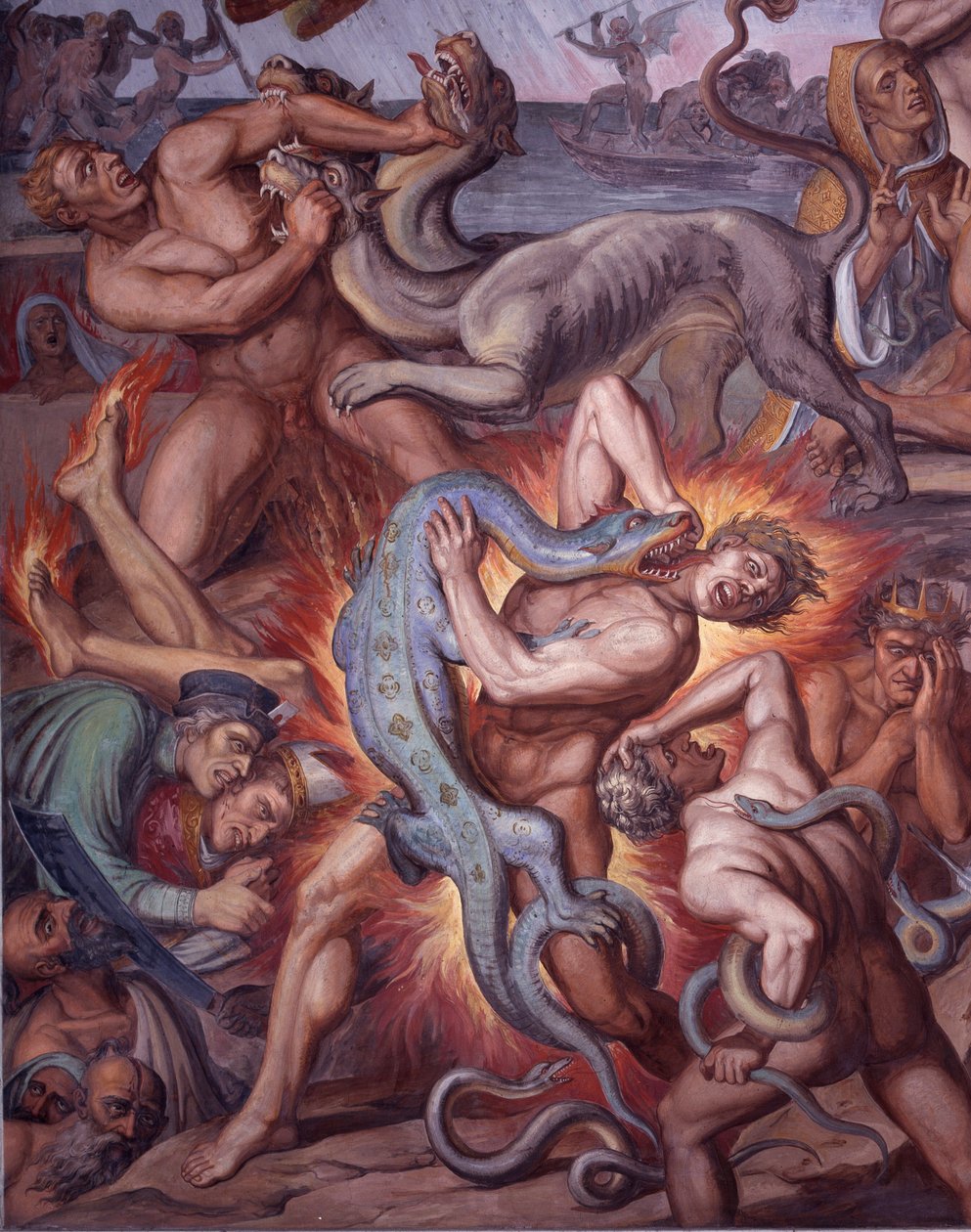 A pokol Dante Isteni színjátékából – Részlet – Freskó alkotó: Joseph Anton Koch