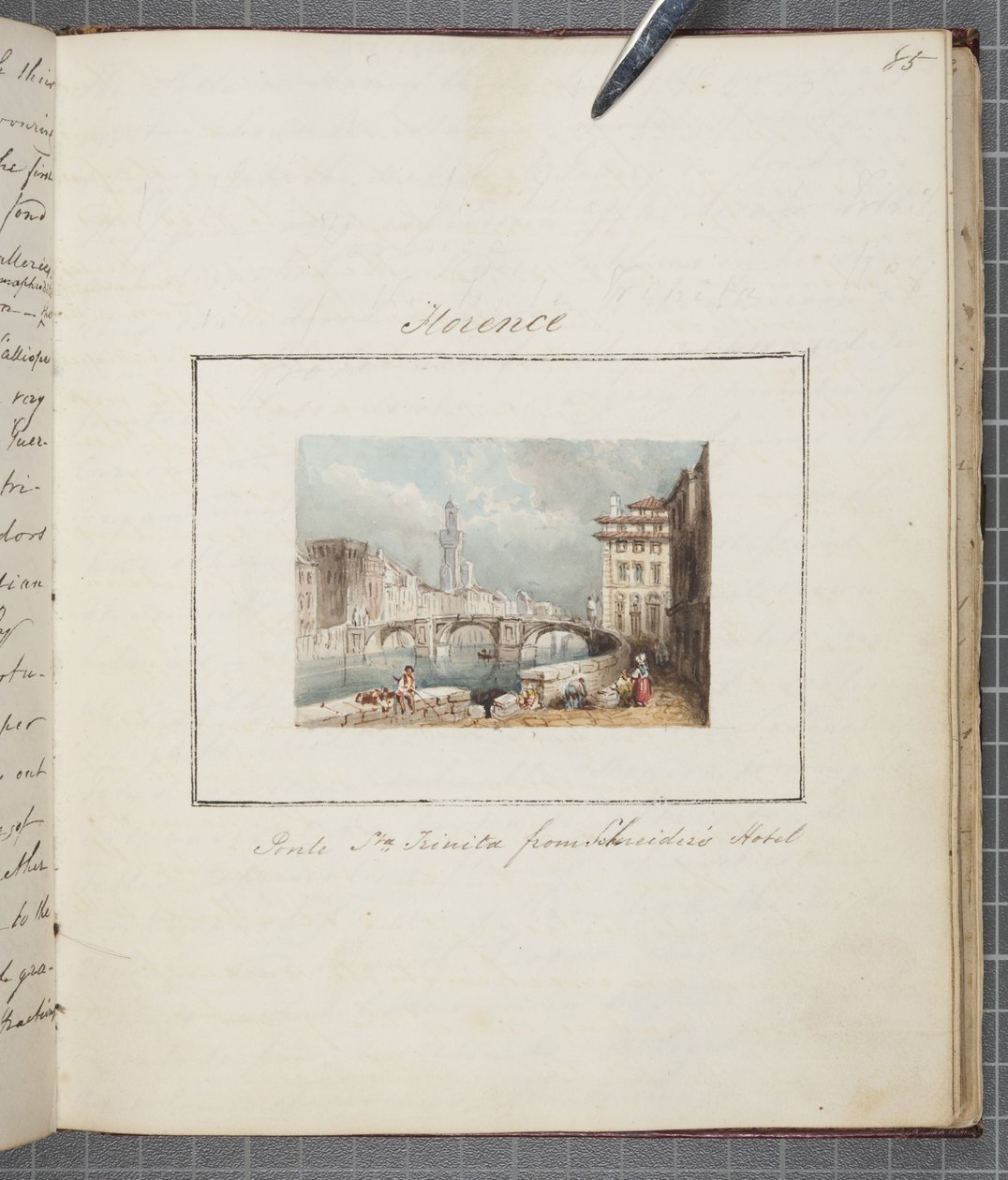 Firenze, a Thomas Moodys Journal-ba beillesztve egy svájci és olaszországi körútról, 1822 (wc papíron) alkotó: Joseph Axe Sleap
