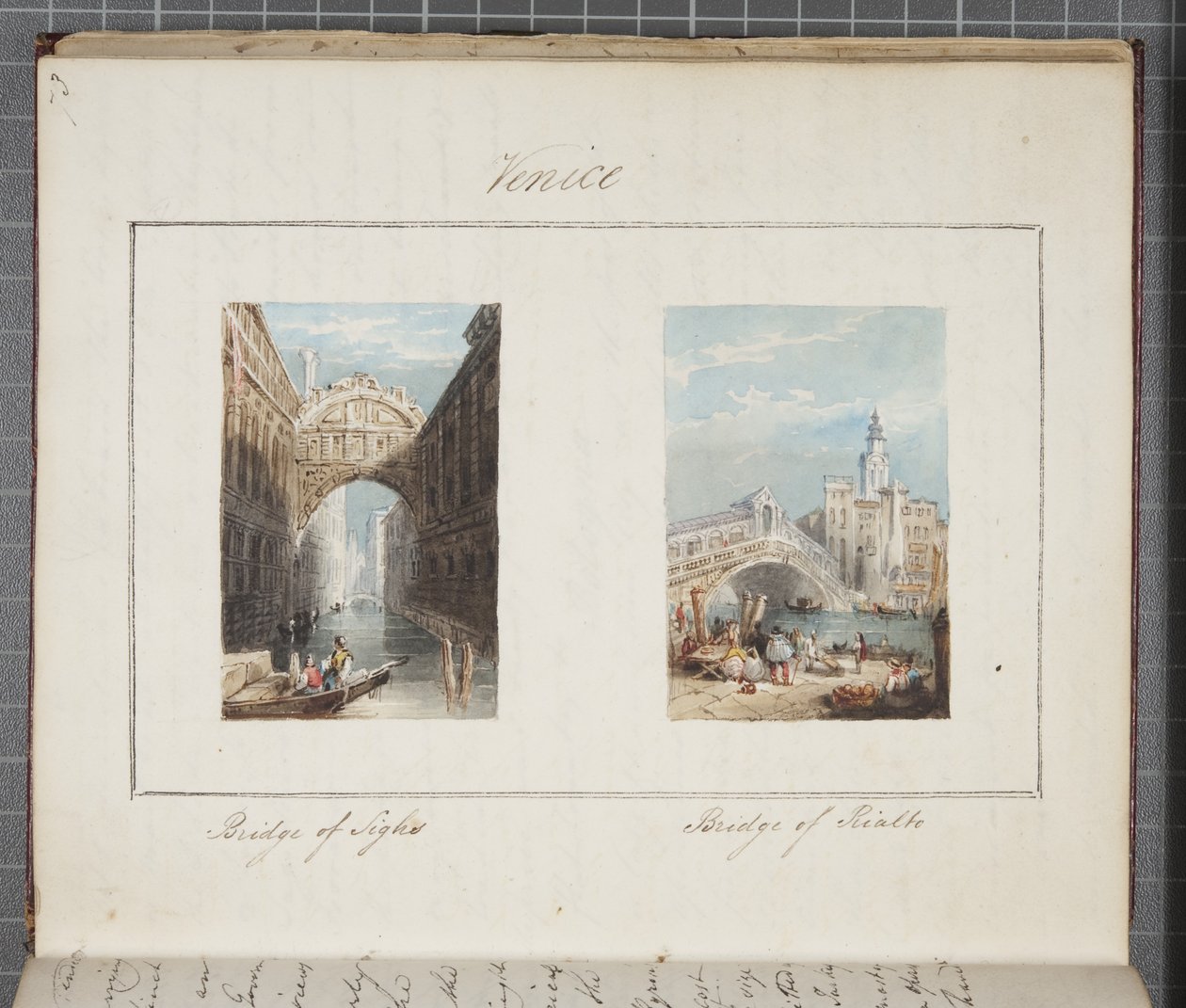Velence, Thomas Moodys Journal-ba beillesztve egy svájci és olaszországi körútról, 1822 (wc papíron) alkotó: Joseph Axe Sleap