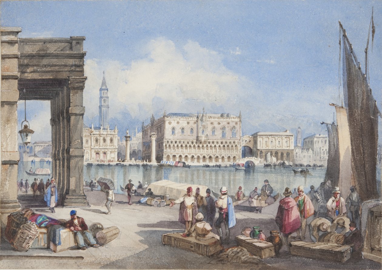 "Velence", beillesztve Thomas Moody Journal of a tour in Svájc és Olaszország címlapjára, 1822 alkotó: Joseph Axe Sleap
