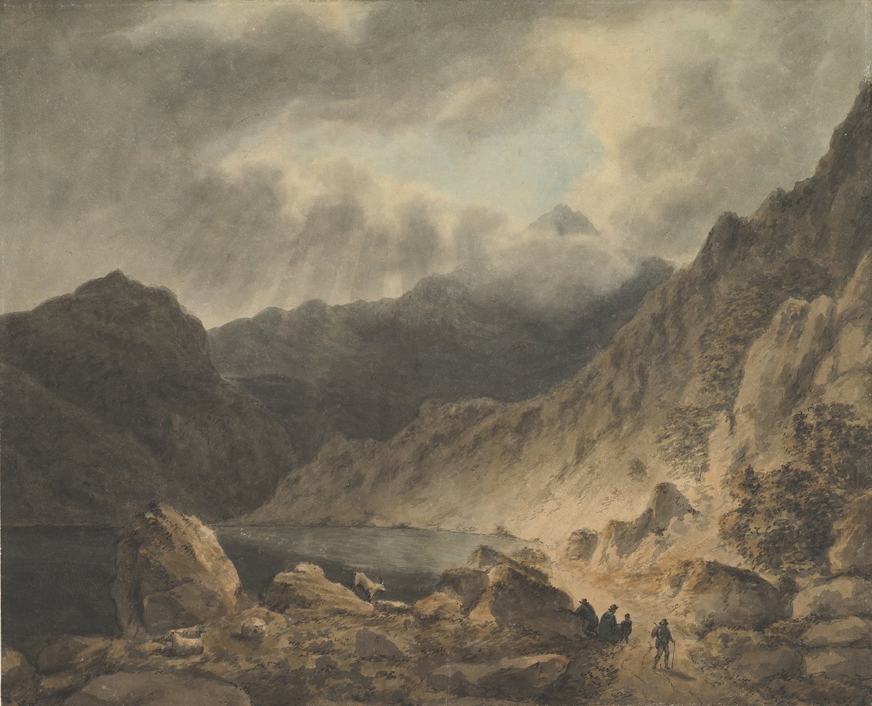 Vihar egy tó felett, 1800-1811. alkotó: Joseph Barber.