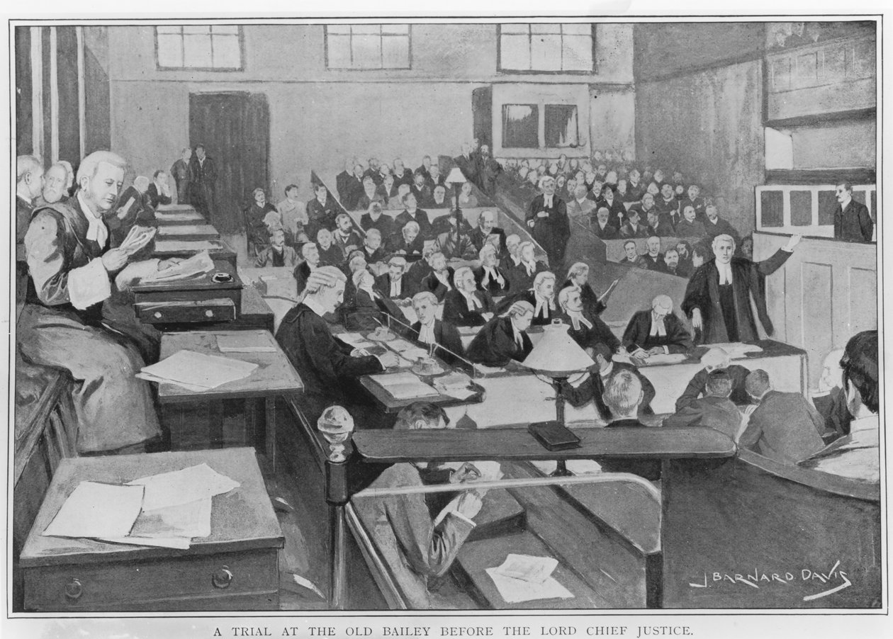 Per az Old Bailey-ben a Lord Chief Justice előtt (wc papíron) alkotó: Joseph Barnard Davis