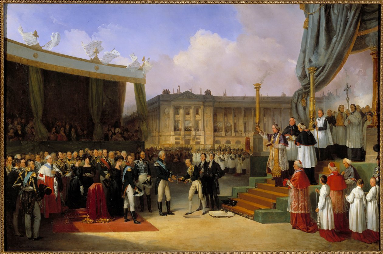 X. Károly május 3-án rakja le és áldozza meg a XVI. Lajos emlékművének első kövét alkotó: Joseph Beaume