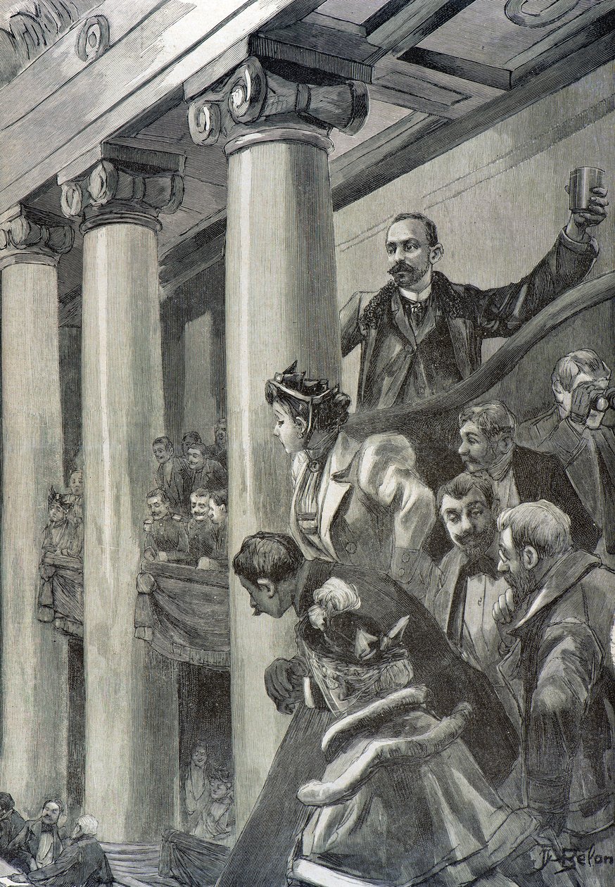 Az anarchista Auguste Vaillant dobja a bombáját alkotó: Joseph Belon
