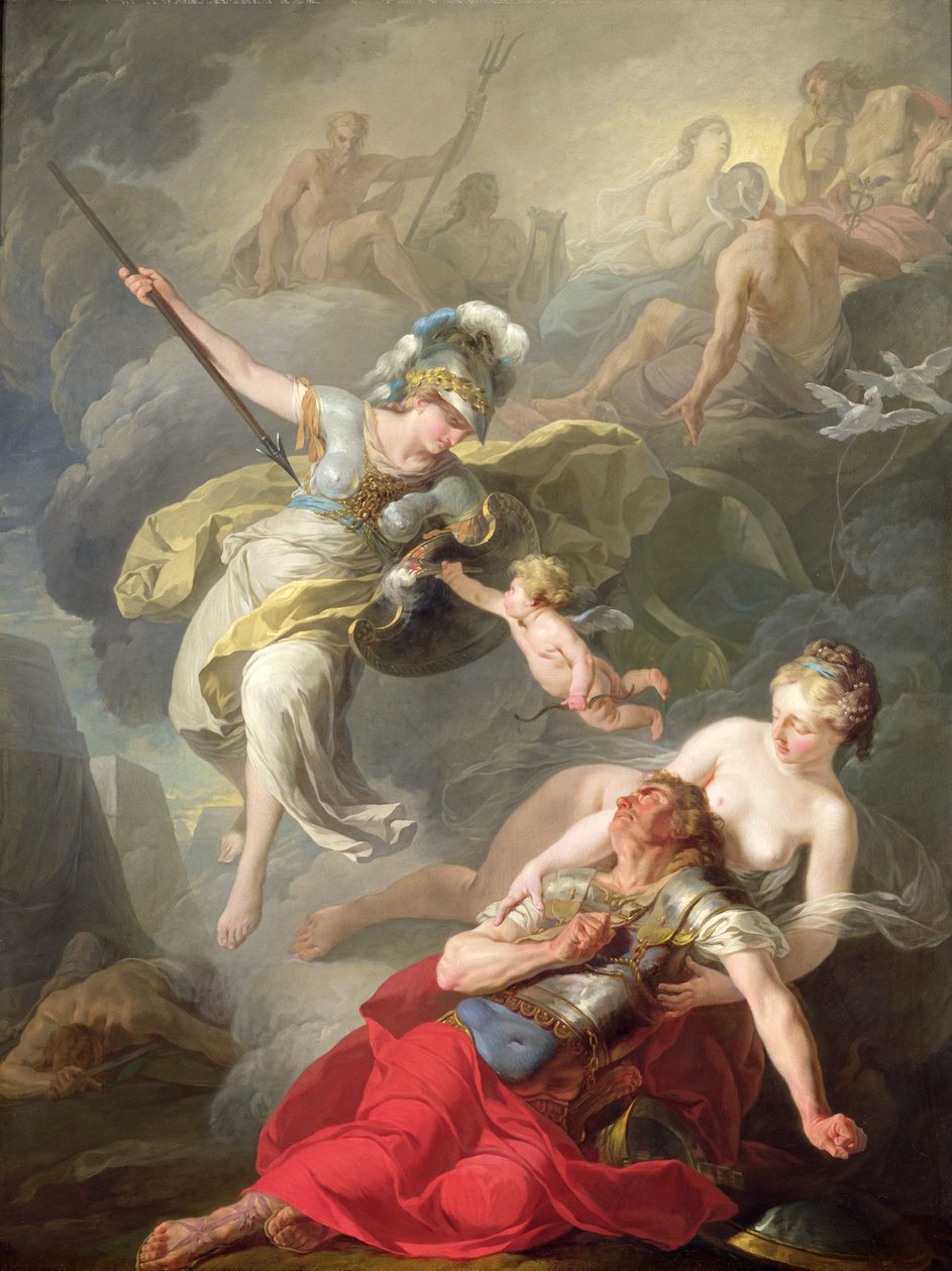 Csata Minerva és Mars között, 1771 alkotó: Joseph-Benoît Suvée