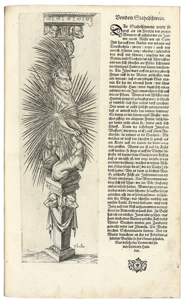 Állatformával díszített oszlop, 1604 alkotó: Joseph Boillot