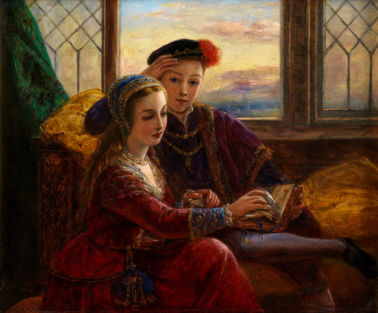 Edward VI és Lady Jane Gray (olaj a fedélzeten) alkotó: Joseph Bouvier