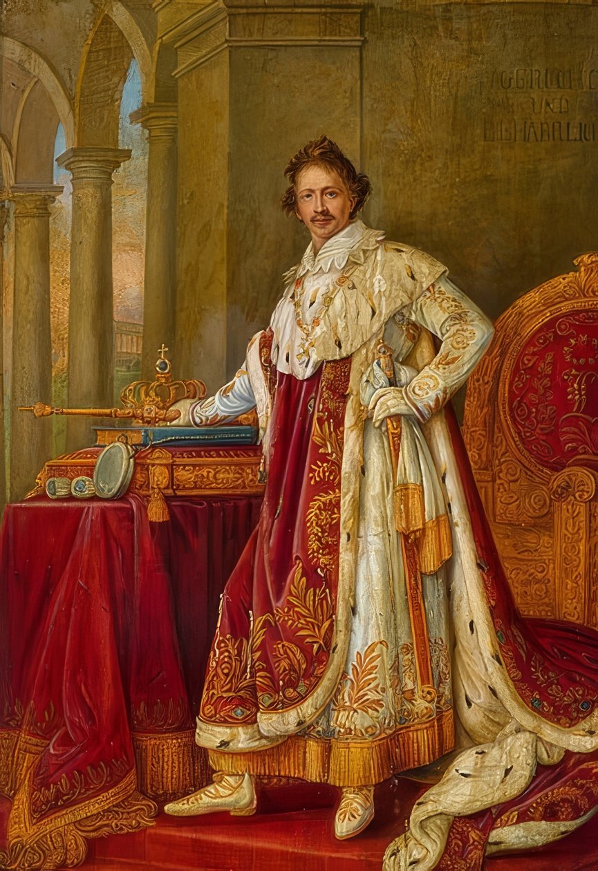 I. Ludwig bajor király koronázási díszben. (lásd még a 63815-ös számú képet) alkotó: Joseph Carl Stieler