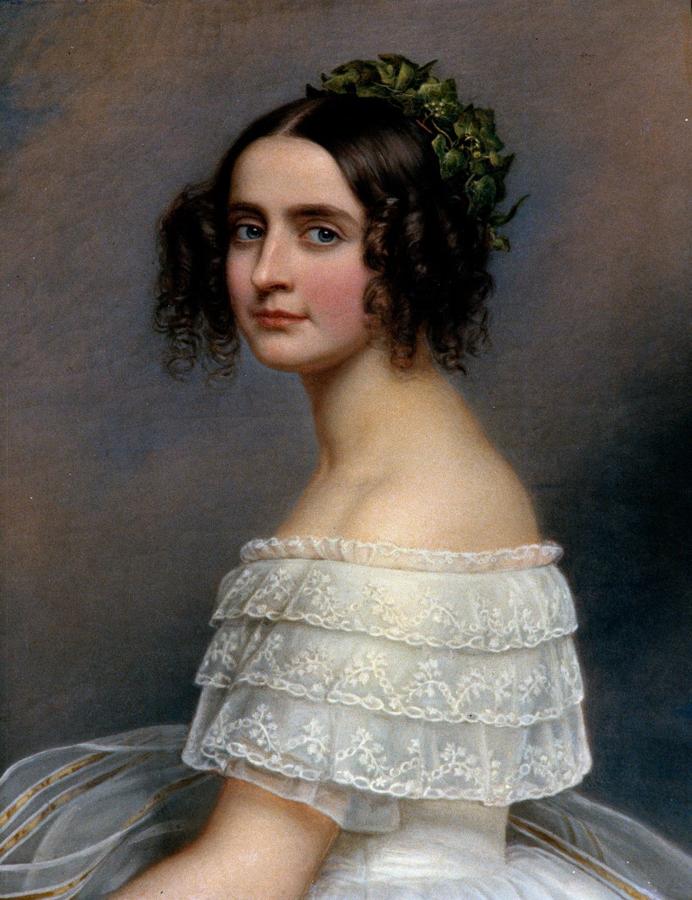 Alexandra de Baviere hercegnő portréja (Alexandra Amalie von Bayern, Bajor Alexandra) (1826-1875) - Joseph Karl Stieler (1781-1858) festménye Ec. Alles alkotó: Joseph Carl Stieler