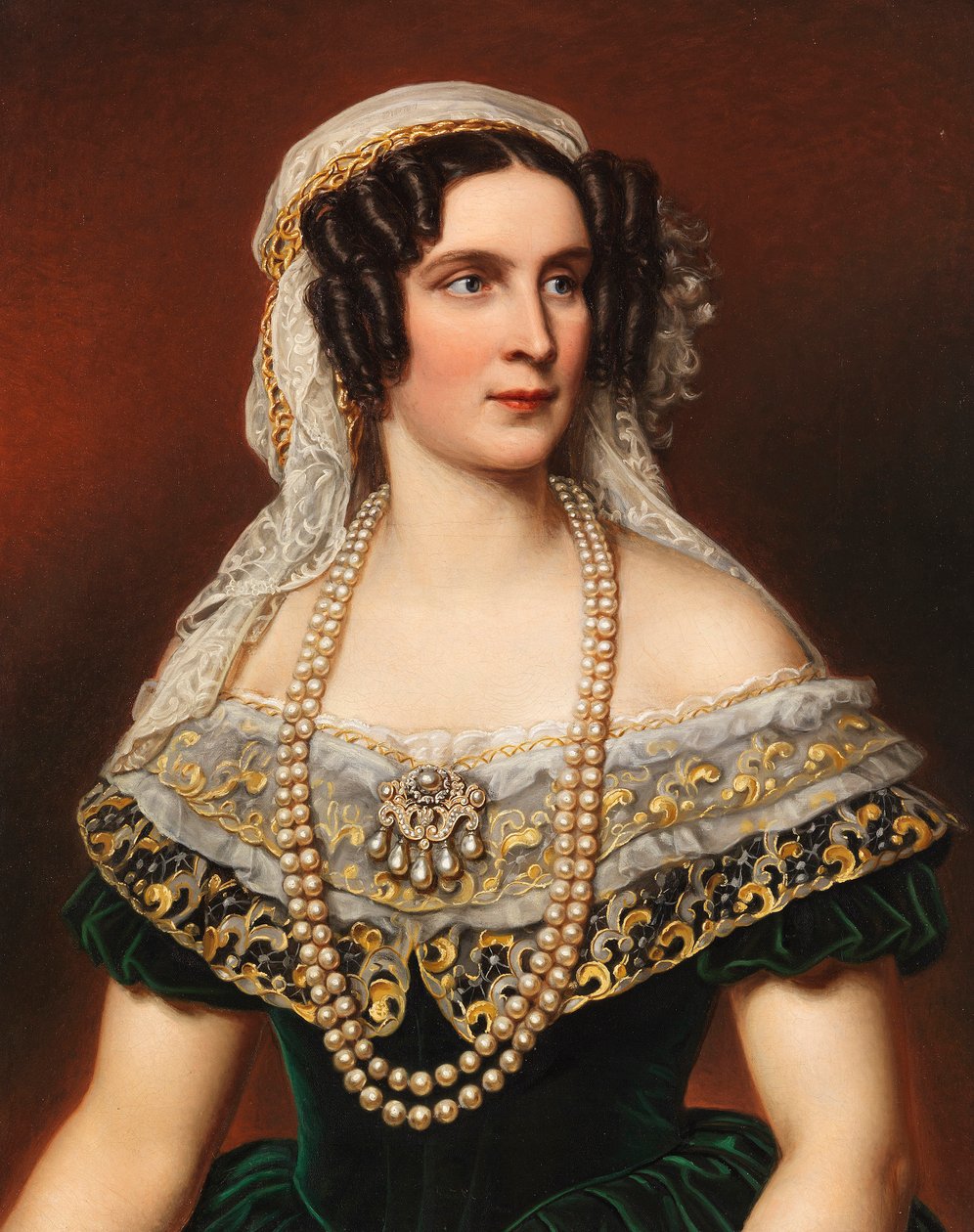 Teréz bajor királynő portréja 1792-1854, 1855. alkotó: Joseph Carl Stieler
